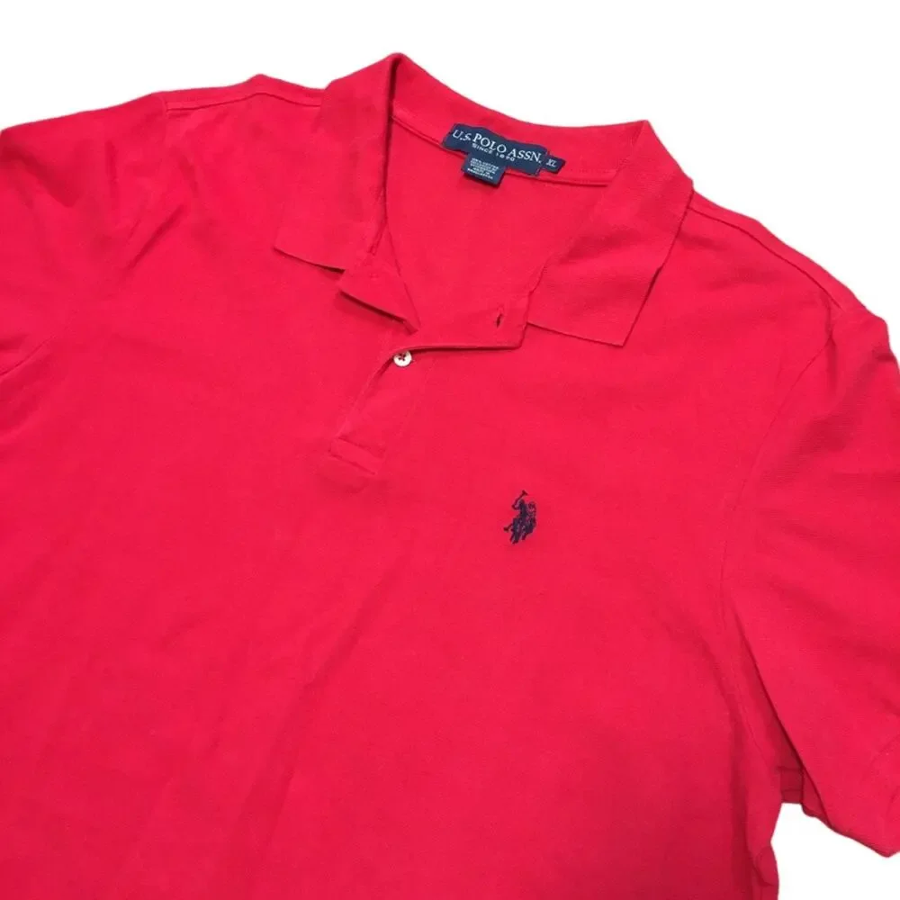 U.S. POLO ASSN. Short Sleeve Cotton Polo Shirt in Red  SZ XL